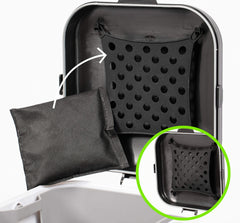 BMBU deodorizer bag in litter disposal box shows odor absorption in enclosed space.