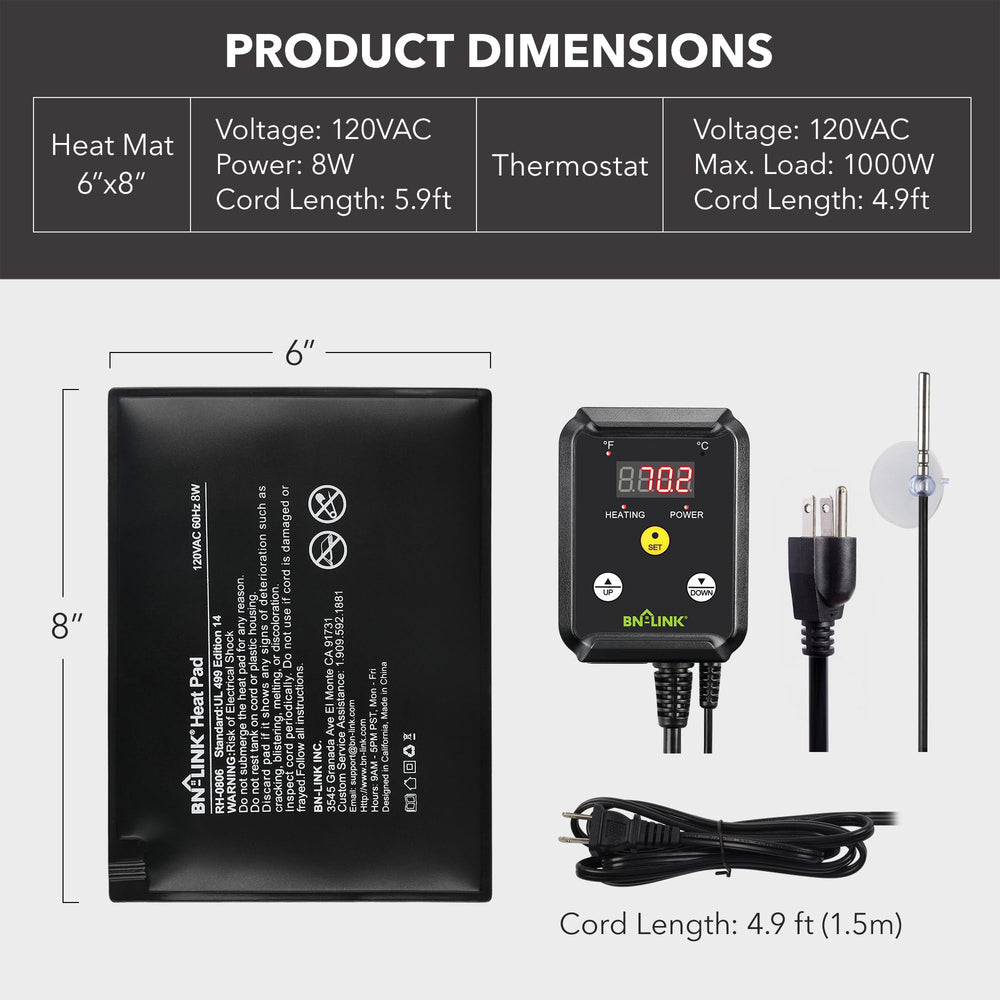 BN-LINK indicator lights show heating and power status in low light