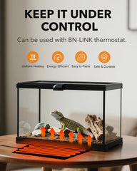 BN-LINK under-tank heater with adhesive back for quick terrarium installation.