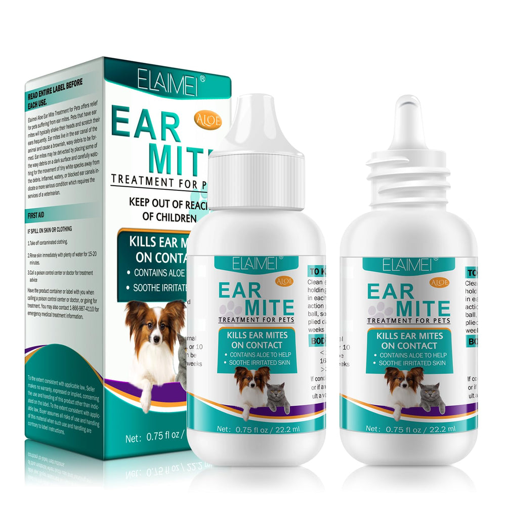 bnhulmxw 2pack ear mite treatment bottle, gentle care for pets