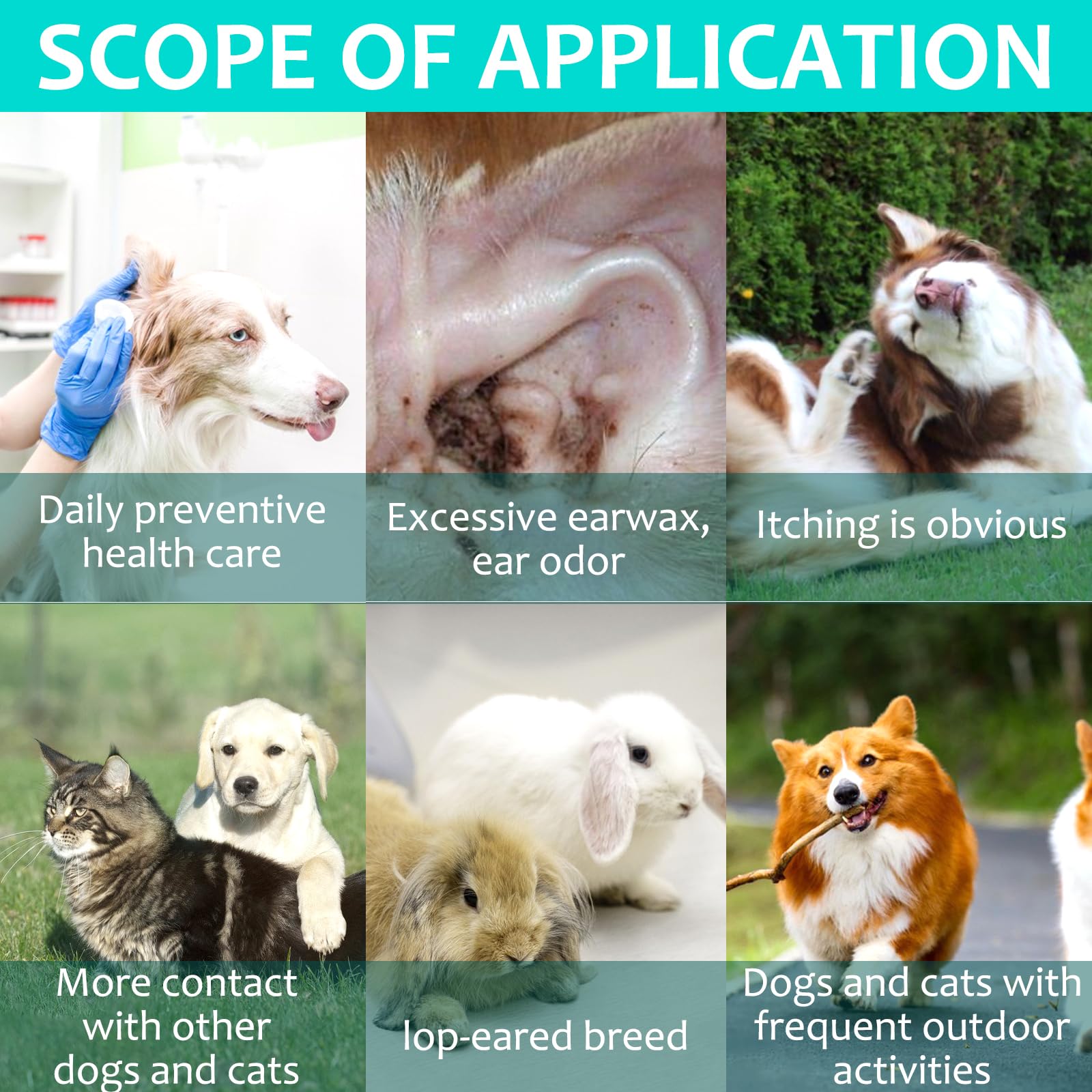 bnhulmxw skin-safe ear cleaner for dogs and cats