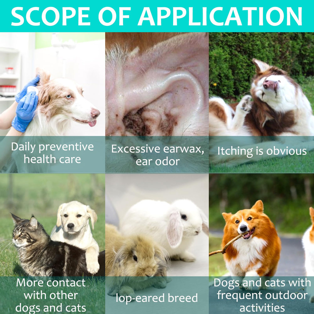 bnhulmxw skin-safe ear cleaner for dogs and cats