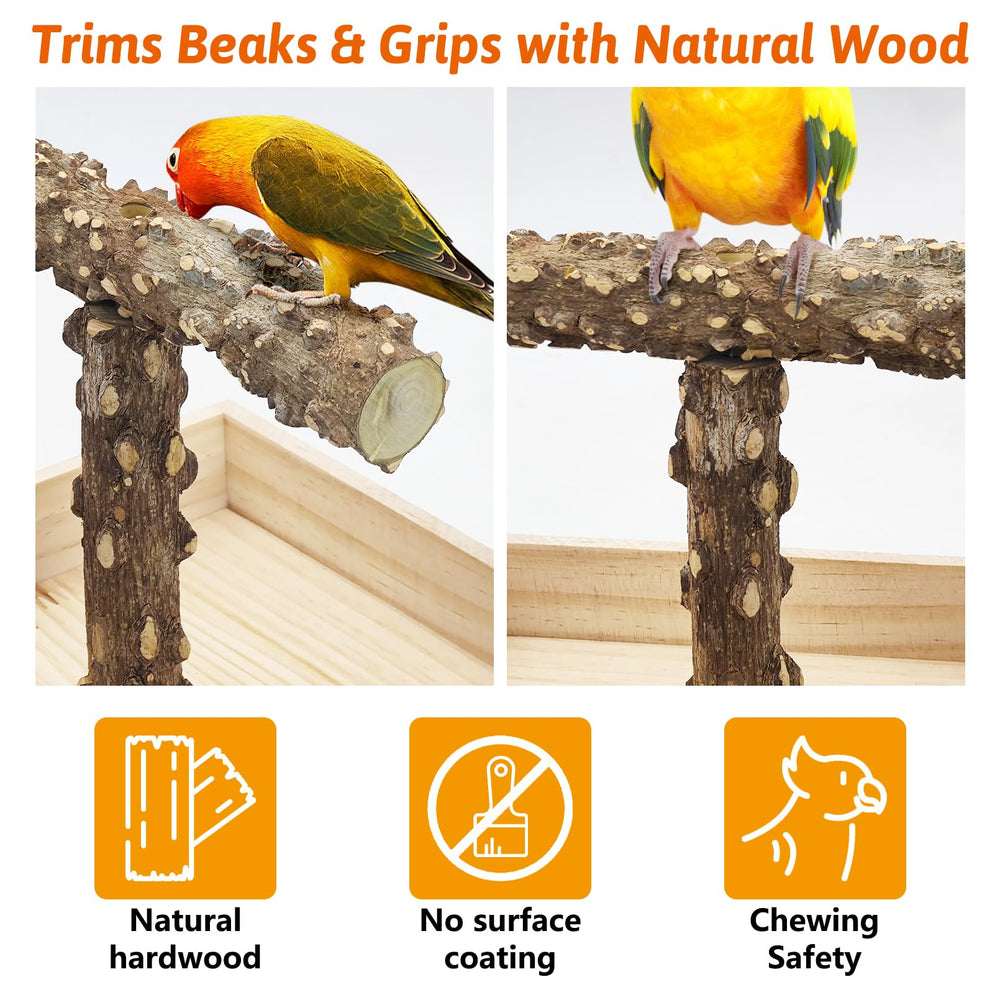 BNOSDM prickly ash wood bird toy perch encourages chewing and grip