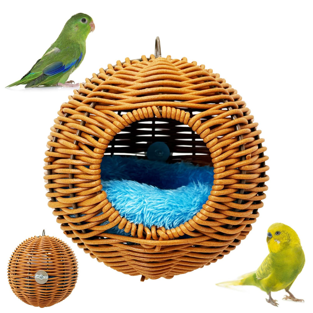 BNOSDM rattan bird nest with round weave provides a cozy resting space.