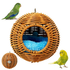 BNOSDM rattan bird nest with round weave provides a cozy resting space.