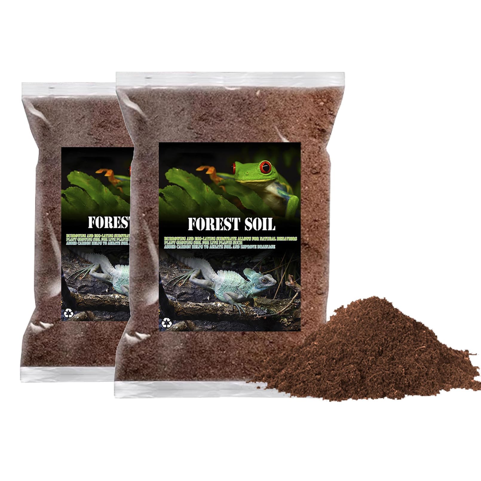 BNOSDM reptile soil substrate fluffy bedding close-up showing 3L capacity.