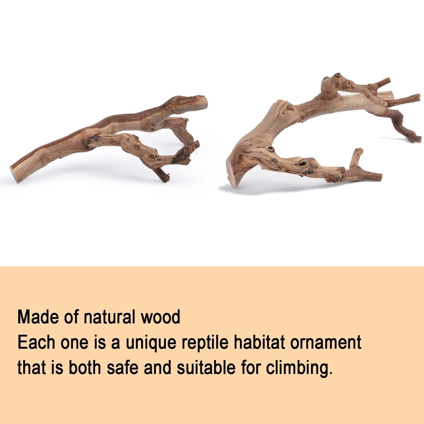BNOSDM realistic wood branch enhances gecko terrarium aesthetics and habitat