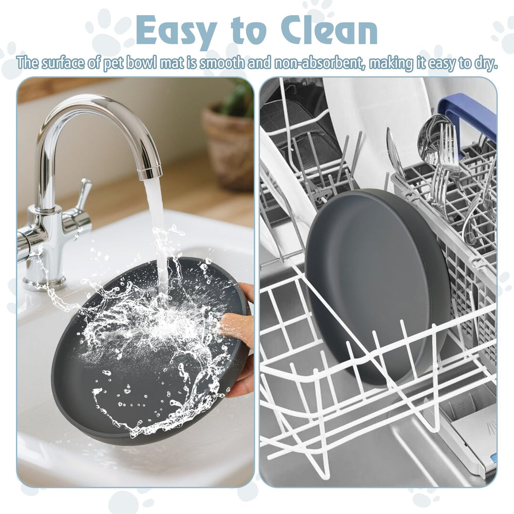 BNOSDM silicone dog bowl easy-clean surface and dishwasher-safe for quick cleanup.
