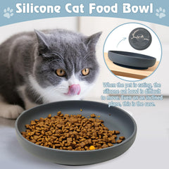BNOSDM silicone dog bowl flat-face friendly design eases feeding in flat-faced pets.