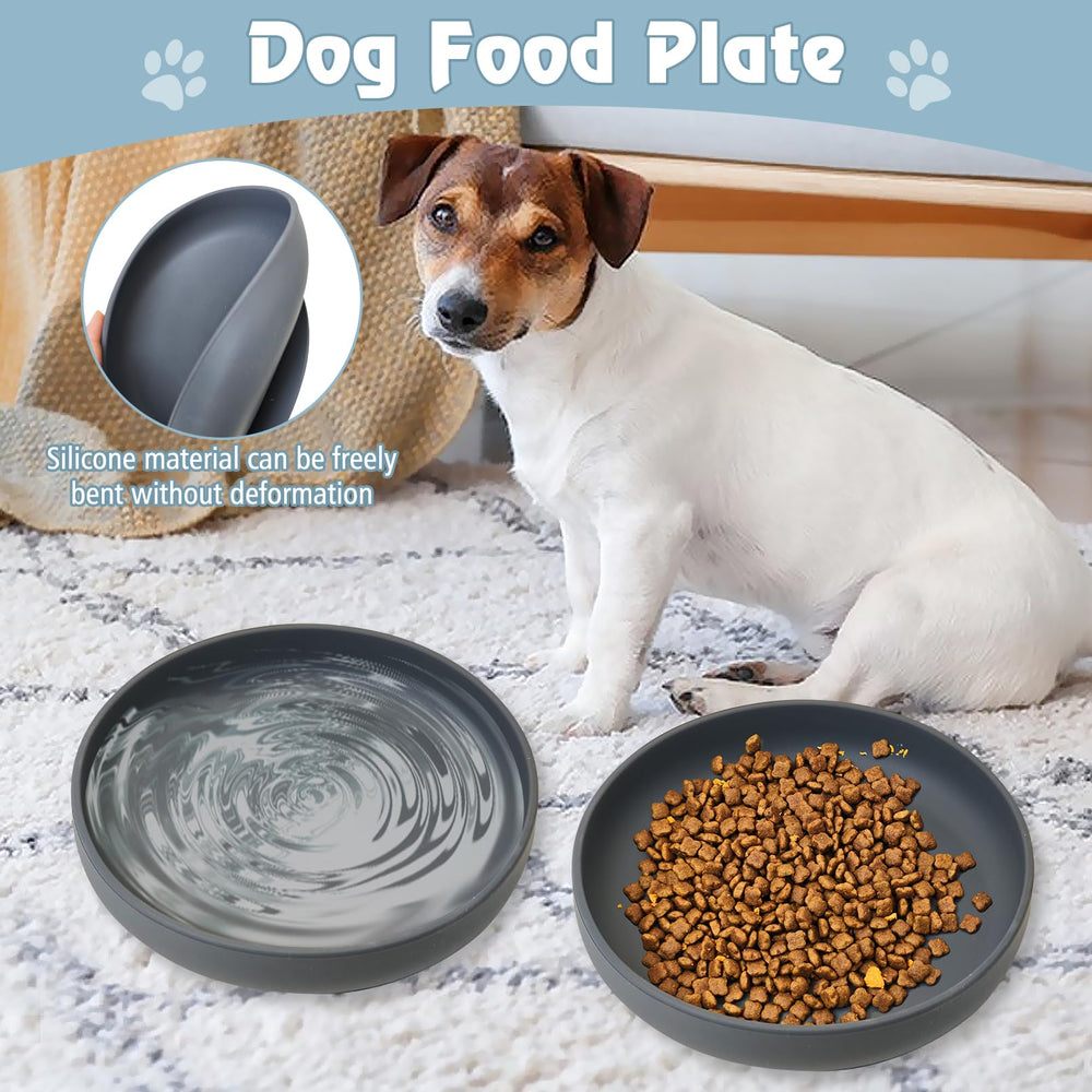 BNOSDM silicone dog bowl shallow design suited for small mouths and flat-faced pets.