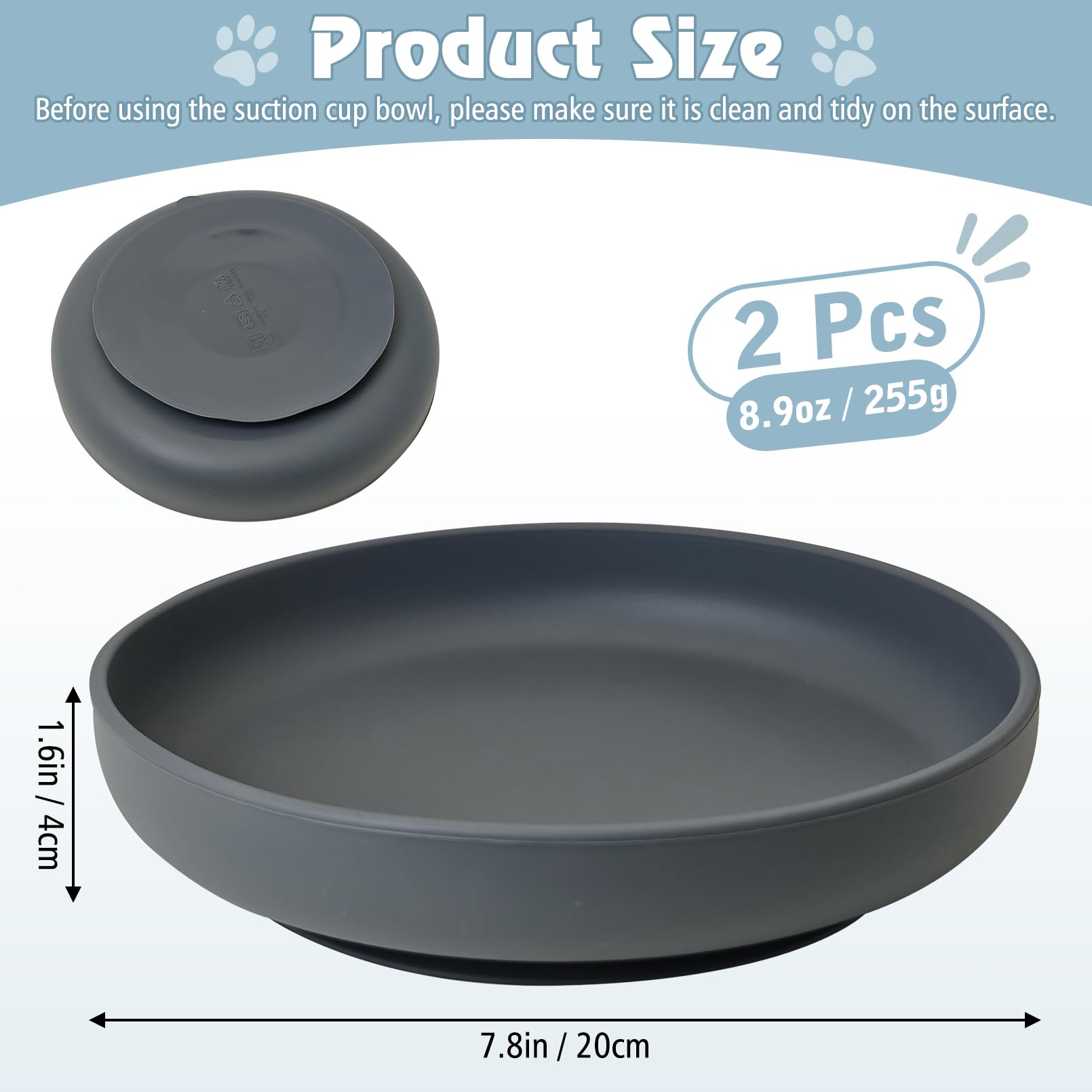 BNOSDM silicone dog bowl suction cup close-up showing secure grip on smooth surfaces.