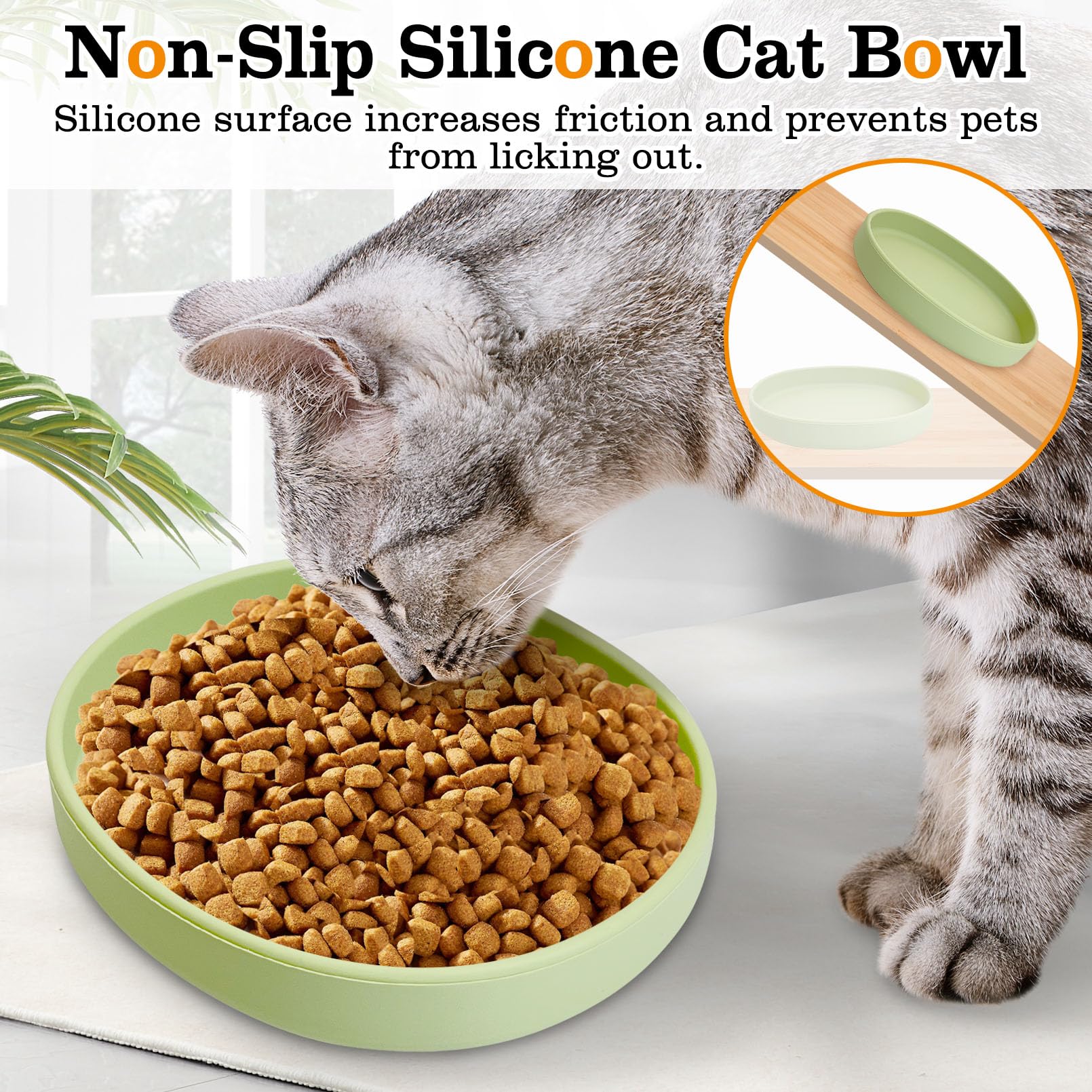 BNOSDM silicone dog food plate flat-faced pets design promotes comfortable eating.