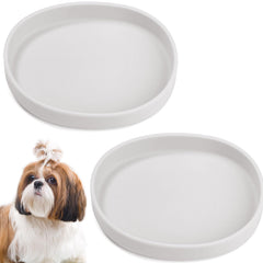 BNOSDM silicone dog food plate two-piece set for easy indoor or outdoor feeding.