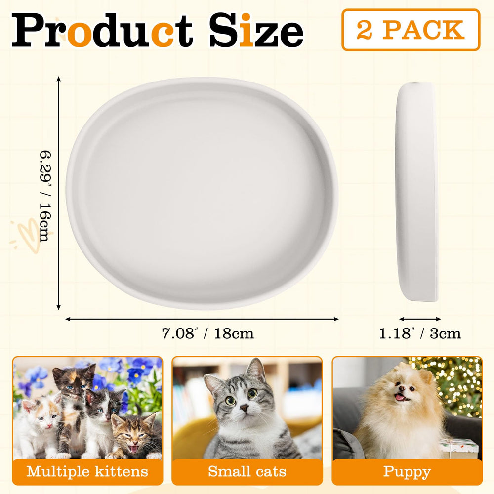 BNOSDM 7x6x1 inch shallow plate helps pets eat with less noise.