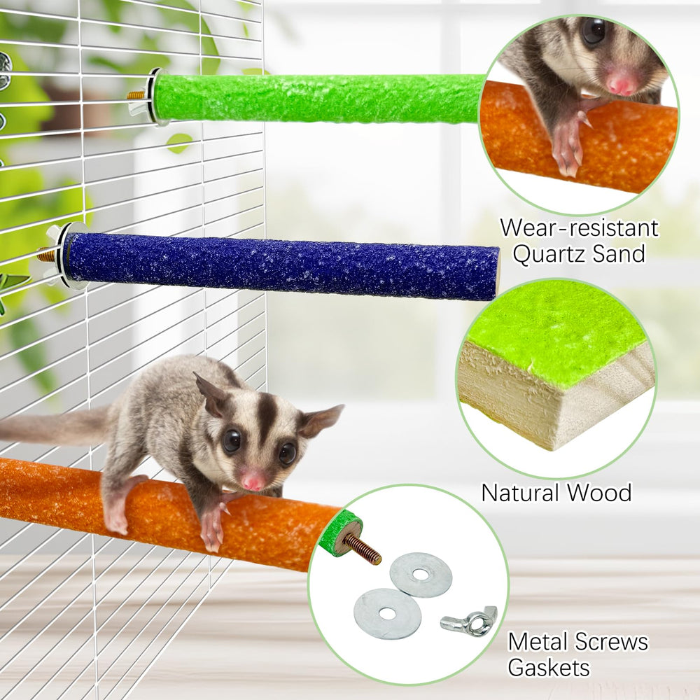 BNOSDM colorful perches in cage boost curiosity and exploration