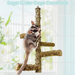 BNOSDM Sugar Glider Perch Short Pole creates compact climbing spots for small pets.