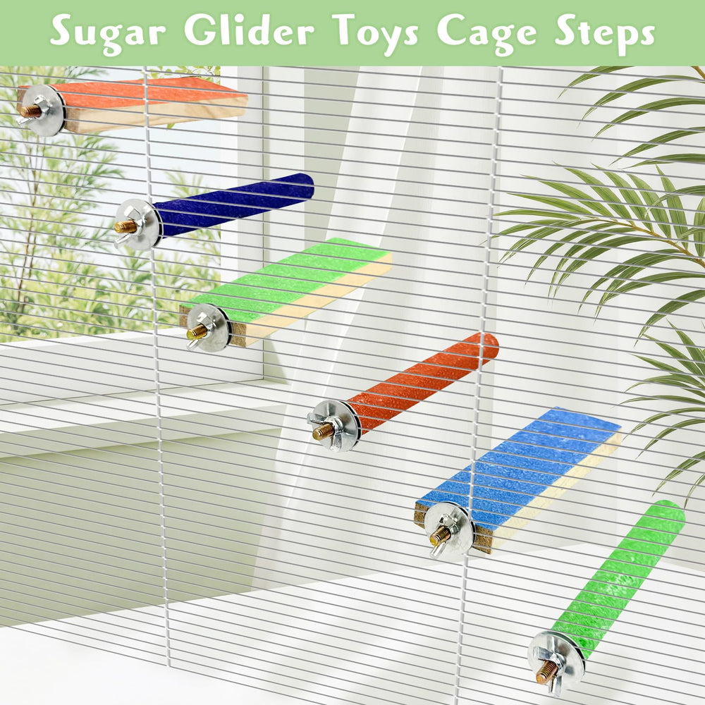 BNOSDM sugar glider platform wood provides a sturdy resting and playing surface.