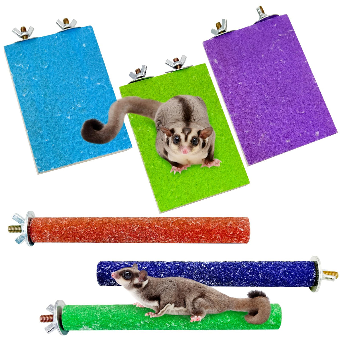 BNOSDM sugar glider stand perch wood platform for safe climbing and rest