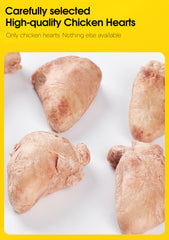 BNYEE chicken hearts training rewards on plate highlighting high-protein bite for dogs and cats
