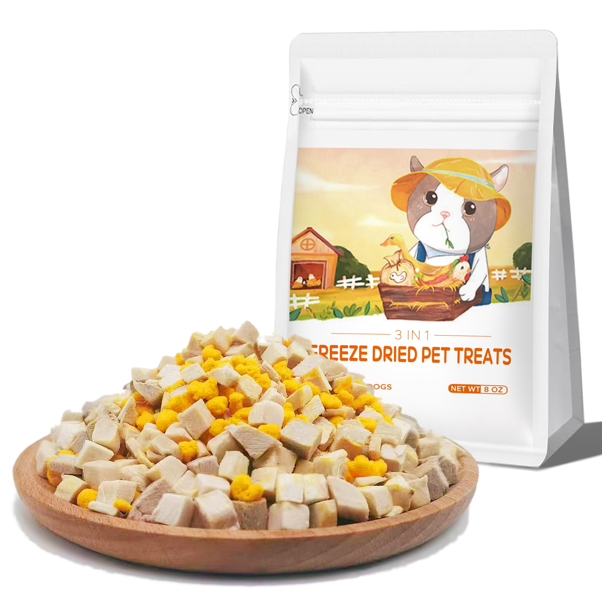 BNYEE freeze-dried treats in a jar for convenient at-home rewards.