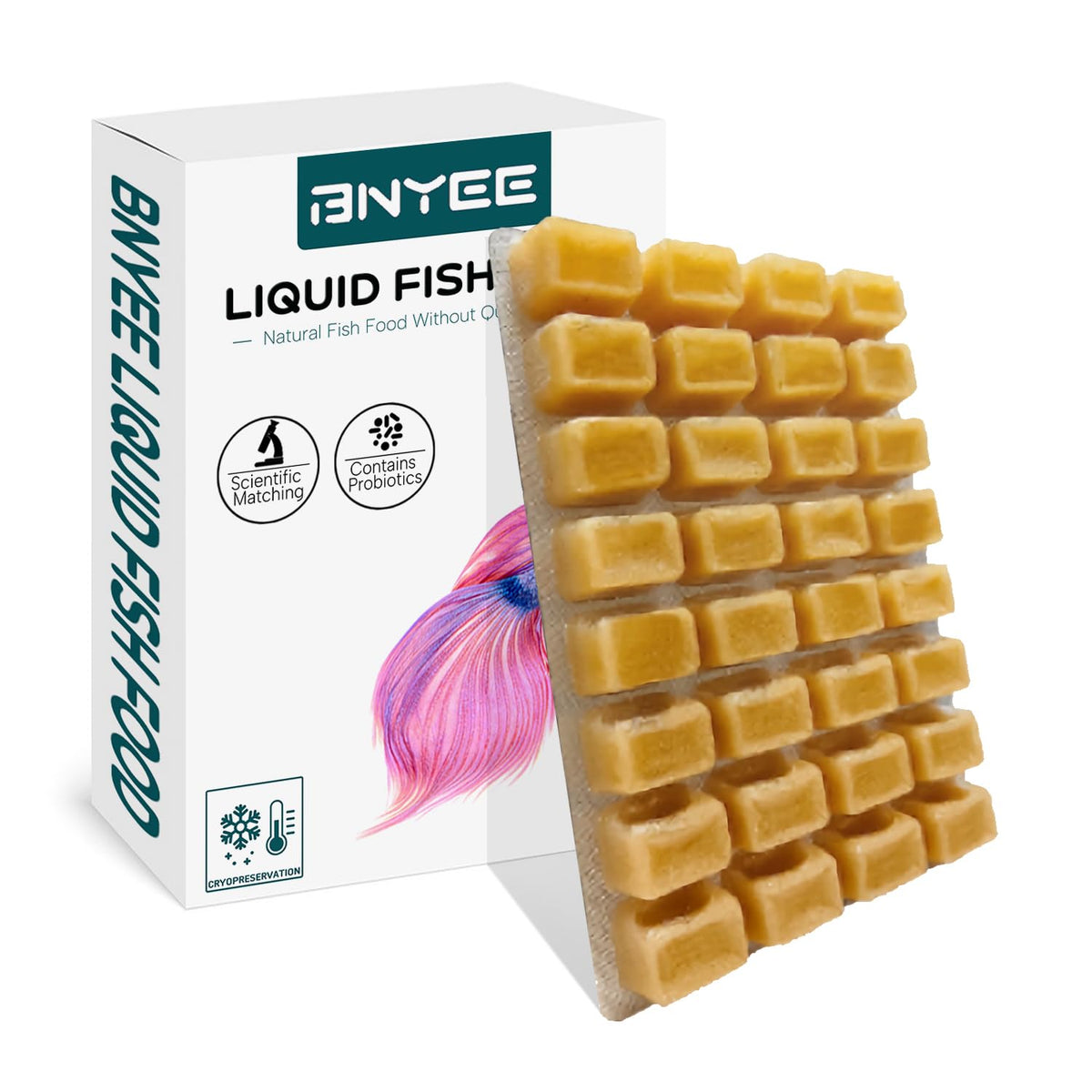 BNYEE liquid fish food contents with daphnia promotes growth in fry and larvae