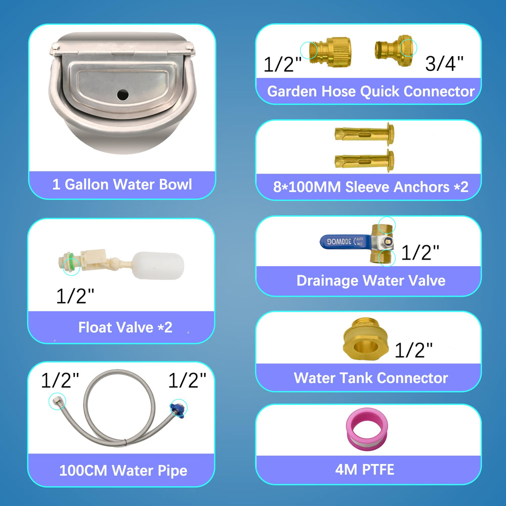 Boajf 1 gallon capacity water dispenser for pets and livestock.
