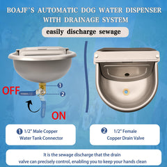 Boajf dual float valves ensure steady water levels for pets.