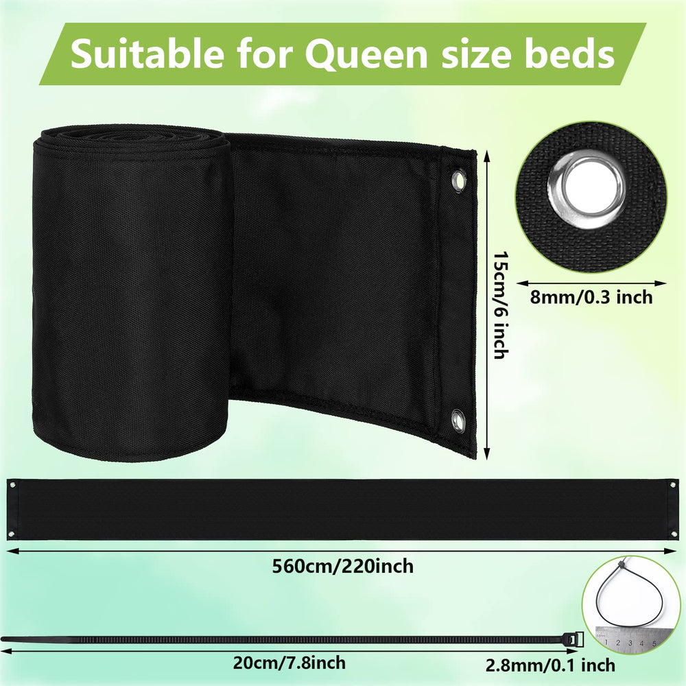 Boao under-bed blocker with black zip ties secures around bed legs.