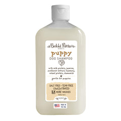 Bobbi Panter Puppy Shampoo bottle label highlights gentle, tear-free cleansing.