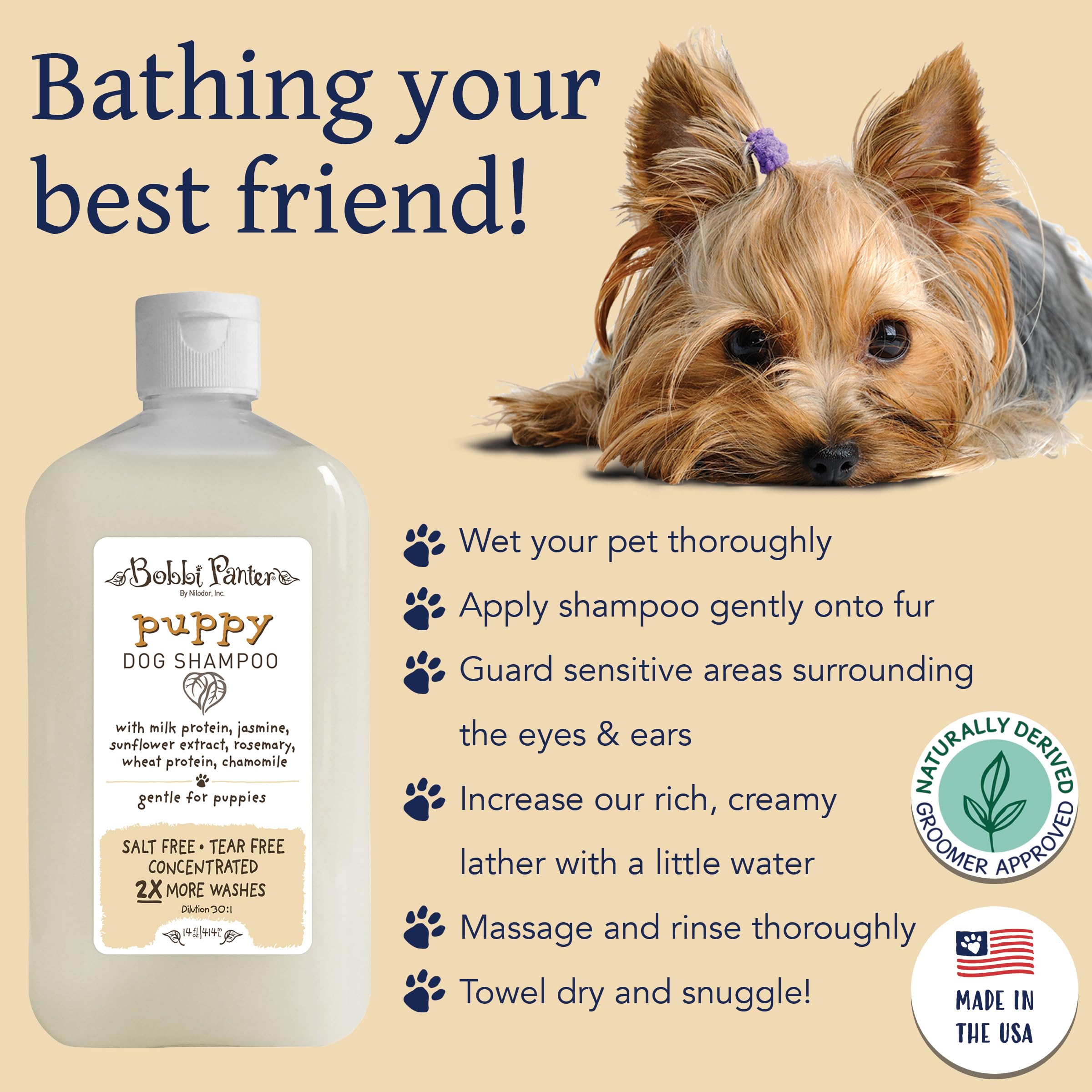 Bobbi Panter Puppy Shampoo 30:1 concentrate demonstrates cost-effective grooming.
