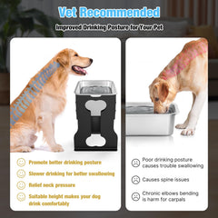 Bobbie & Laxi 14-inch raised bowl promotes comfortable drinking posture for large dogs.