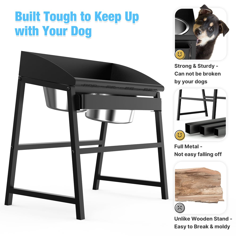 Bobbie & Laxi 15-inch tall stand fits tall large dogs.