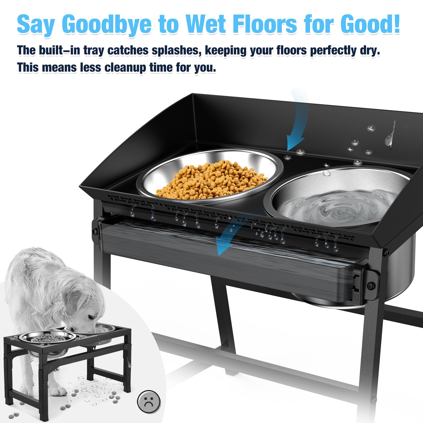 Bobbie & Laxi fifteen-inch tall stand elevates mealtime for big breeds.