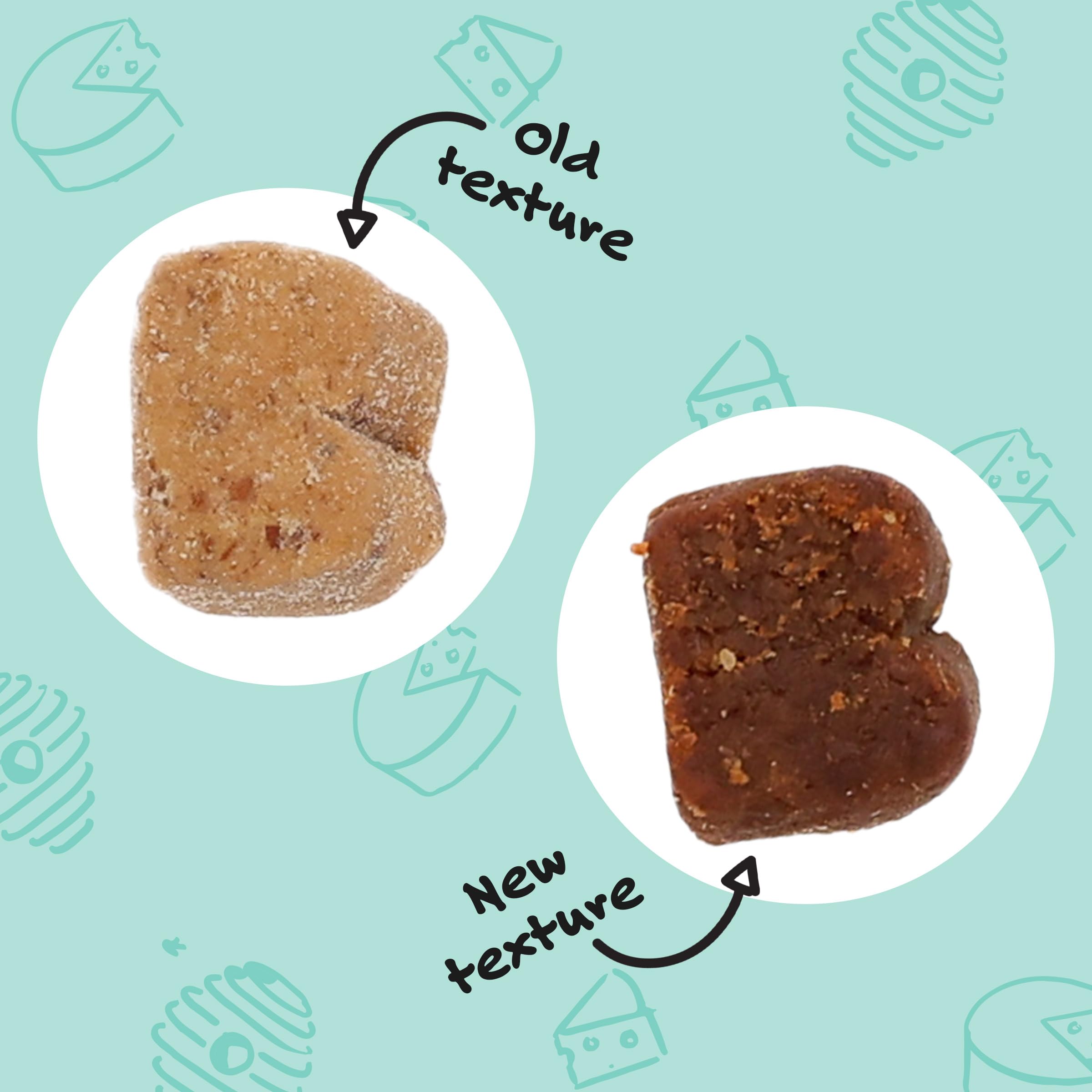 Bocce's Bakery soft B-shaped chews in hand — tasty daily treat with benefits.