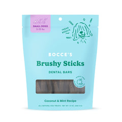 Bocce's Bakery Dailies Brushy Stick closeup showing bristle-like texture for dental cleaning