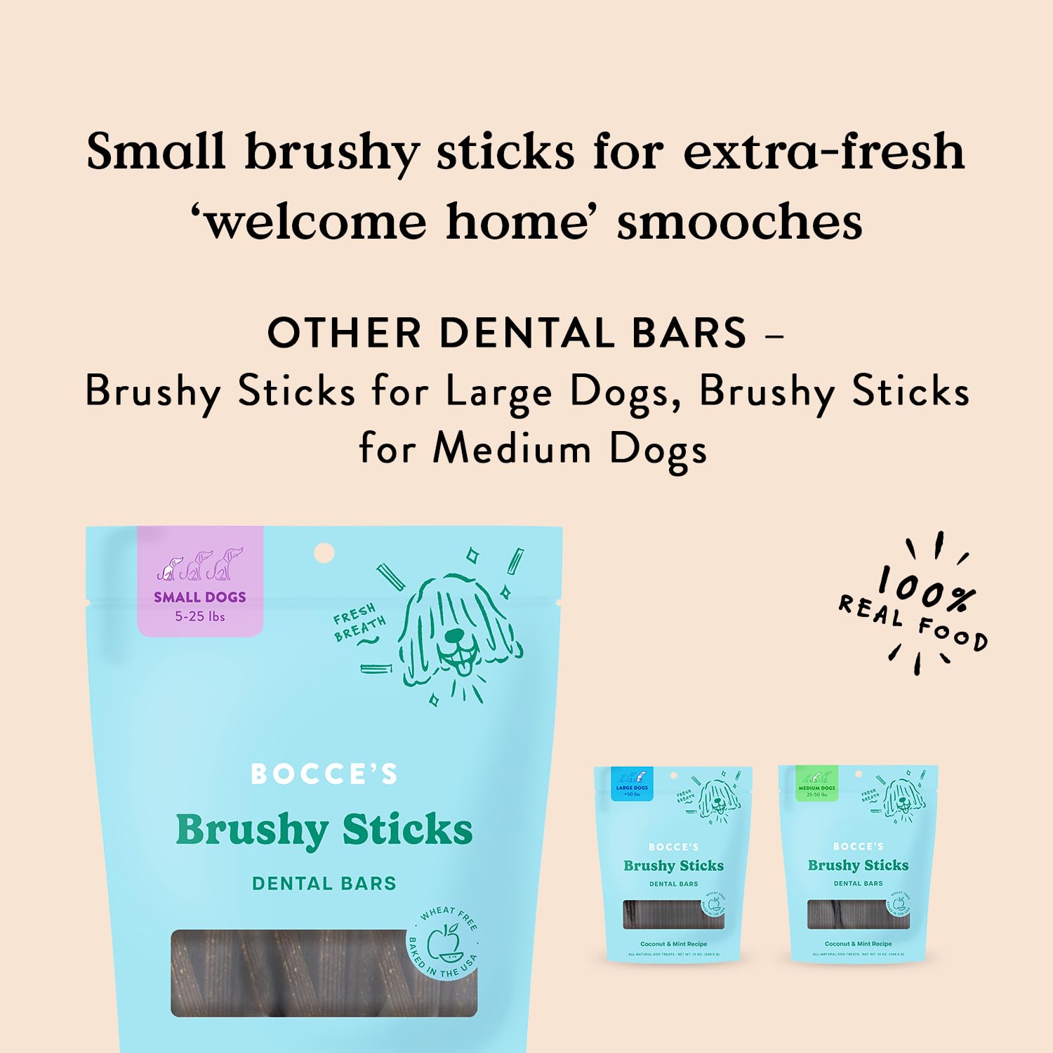 Bocce's Bakery Dailies wheat-free ingredients showcase simple, wholesome dog snacks