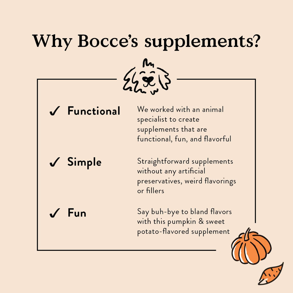 Bocce's Bakery probiotic dog chews — no artificial ingredients