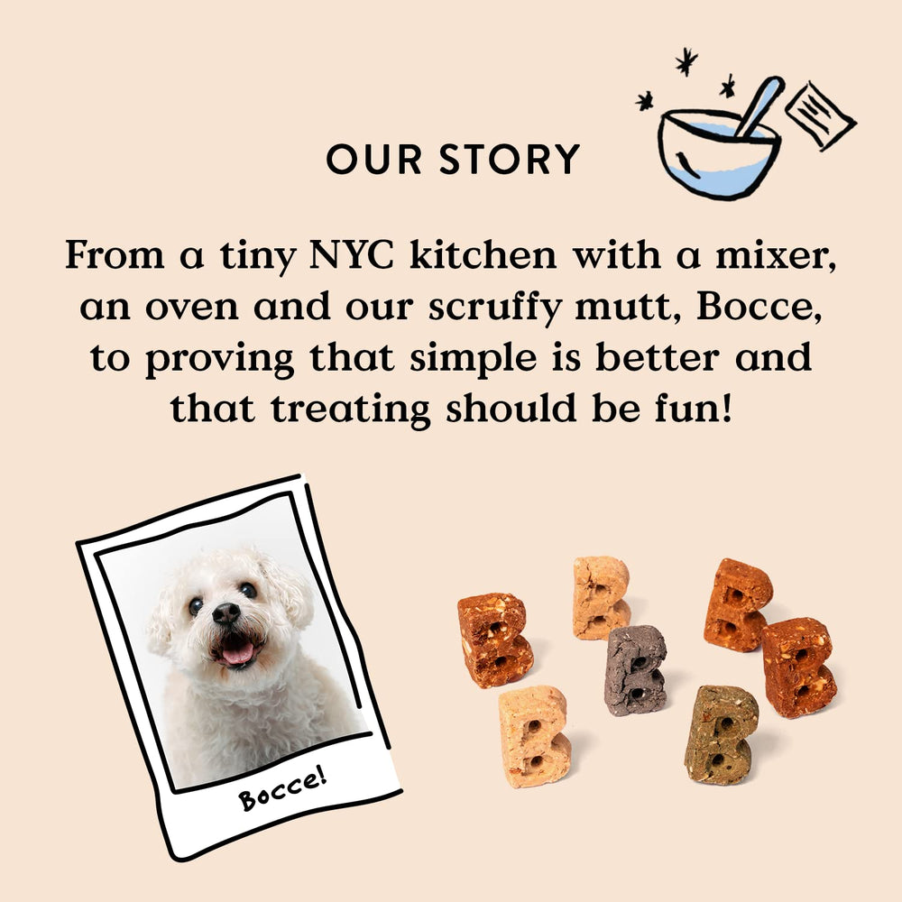 Bocce's Bakery Pumpkin Cranberry Apple Treats closeup shows natural flavors.