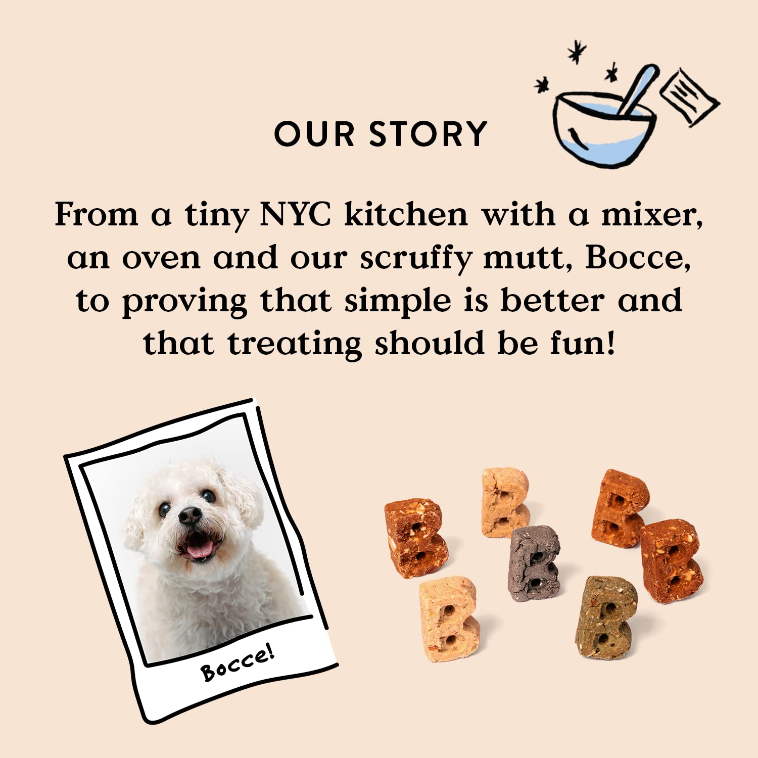 Bocce's Bakery recyclable packaging shown, eco-friendly choice for pet owners.