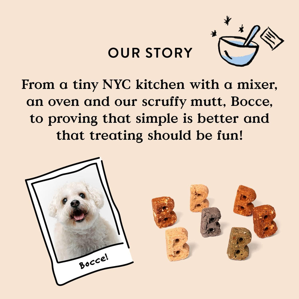 Wheat-free Bocce's PB & Banana biscuits with oats and banana aroma.