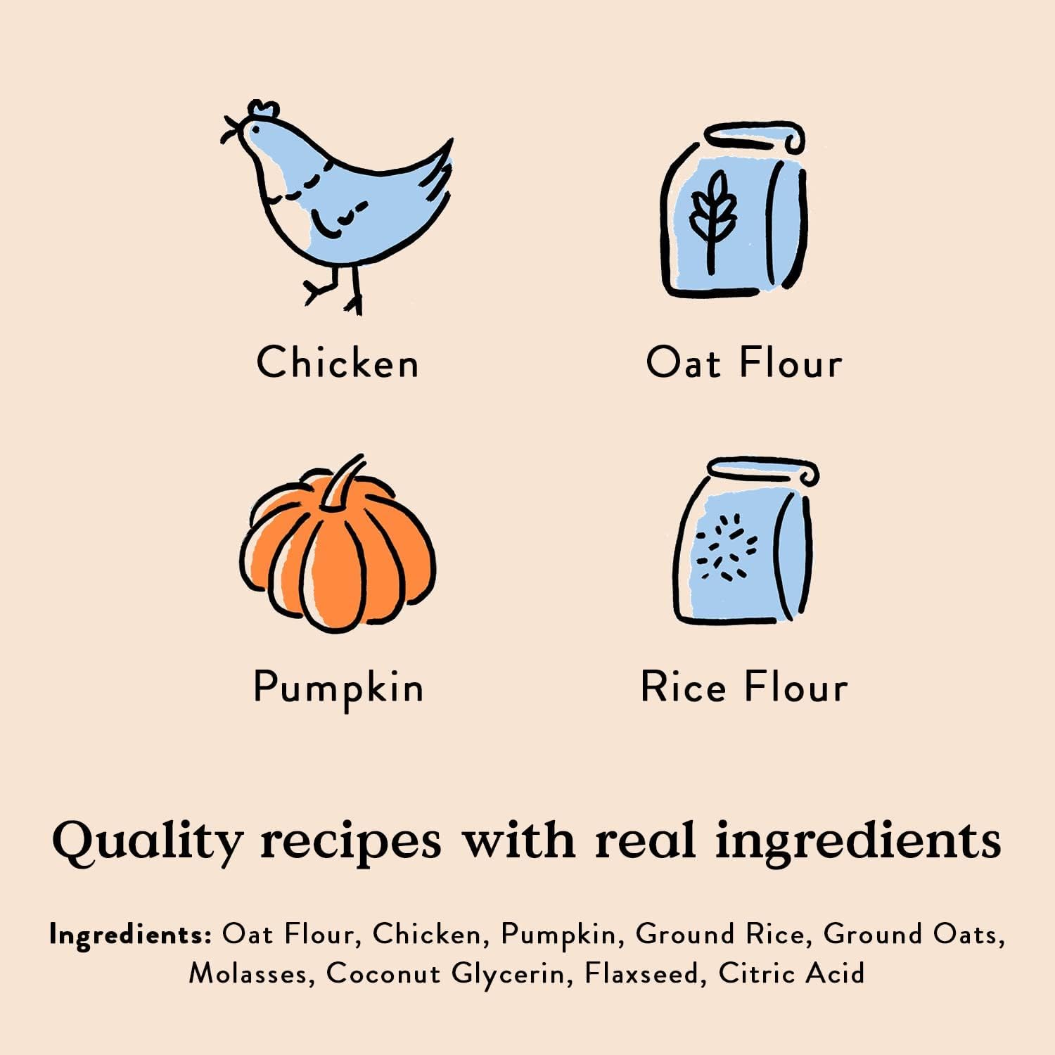 Bocce's Bakery Sunday Roast chicken-pumpkin training treat image, ideal for training rewards