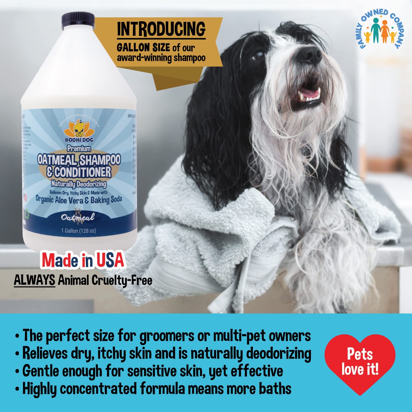 Bodhi Dog apple-scented bath time foam suggests a pleasant wash for pets.
