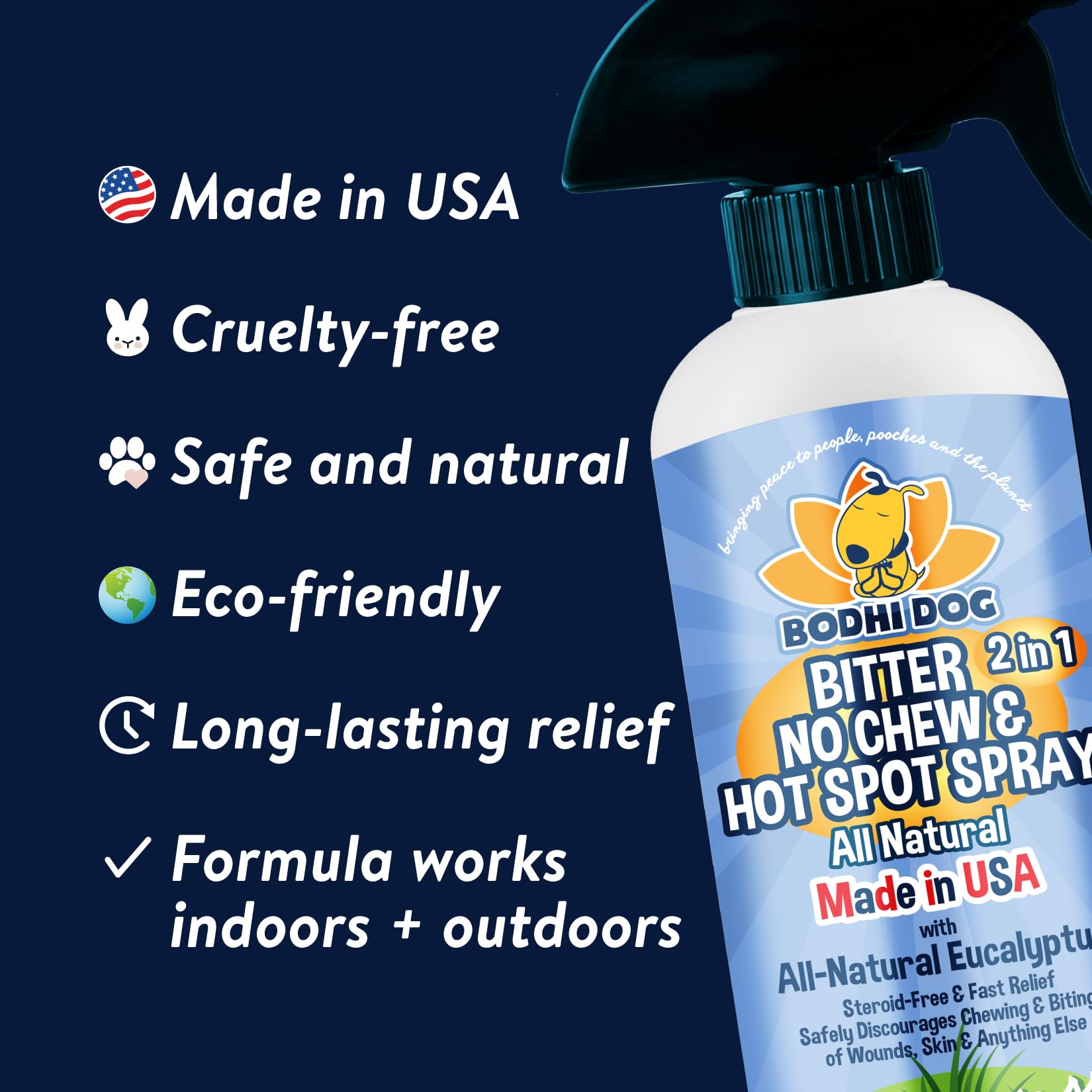 Bodhi Dog Bitter hot spot relief aroma—soothing tea tree and eucalyptus.