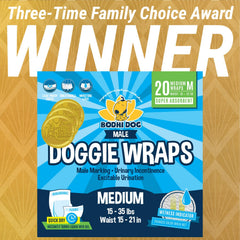 Bodhi Dog disposable male diapers with velcro fit provide adjustable, secure comfort for your dog.