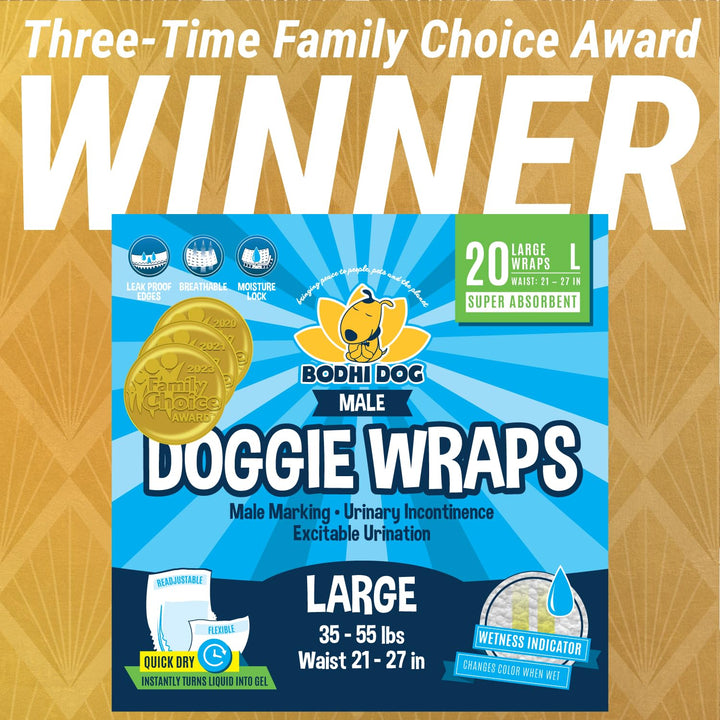Bodhi Dog wrap showing leakproof barrier for containment during activity.