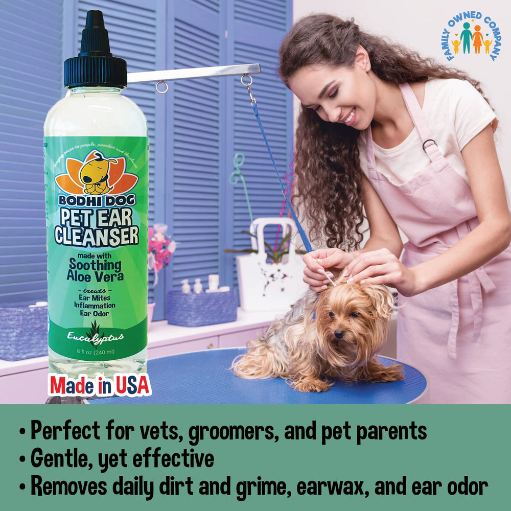 Bodhi Dog Ear Cleaner packaging highlights USA-made quality.