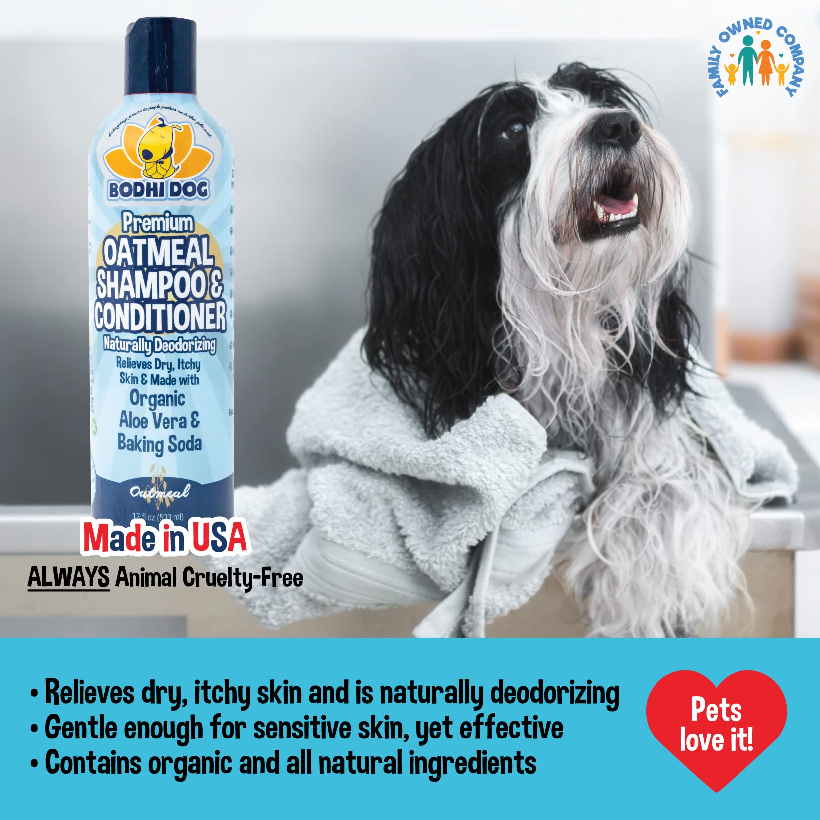 Label indicating Bodhi Dog Grooming Bundle made in USA
