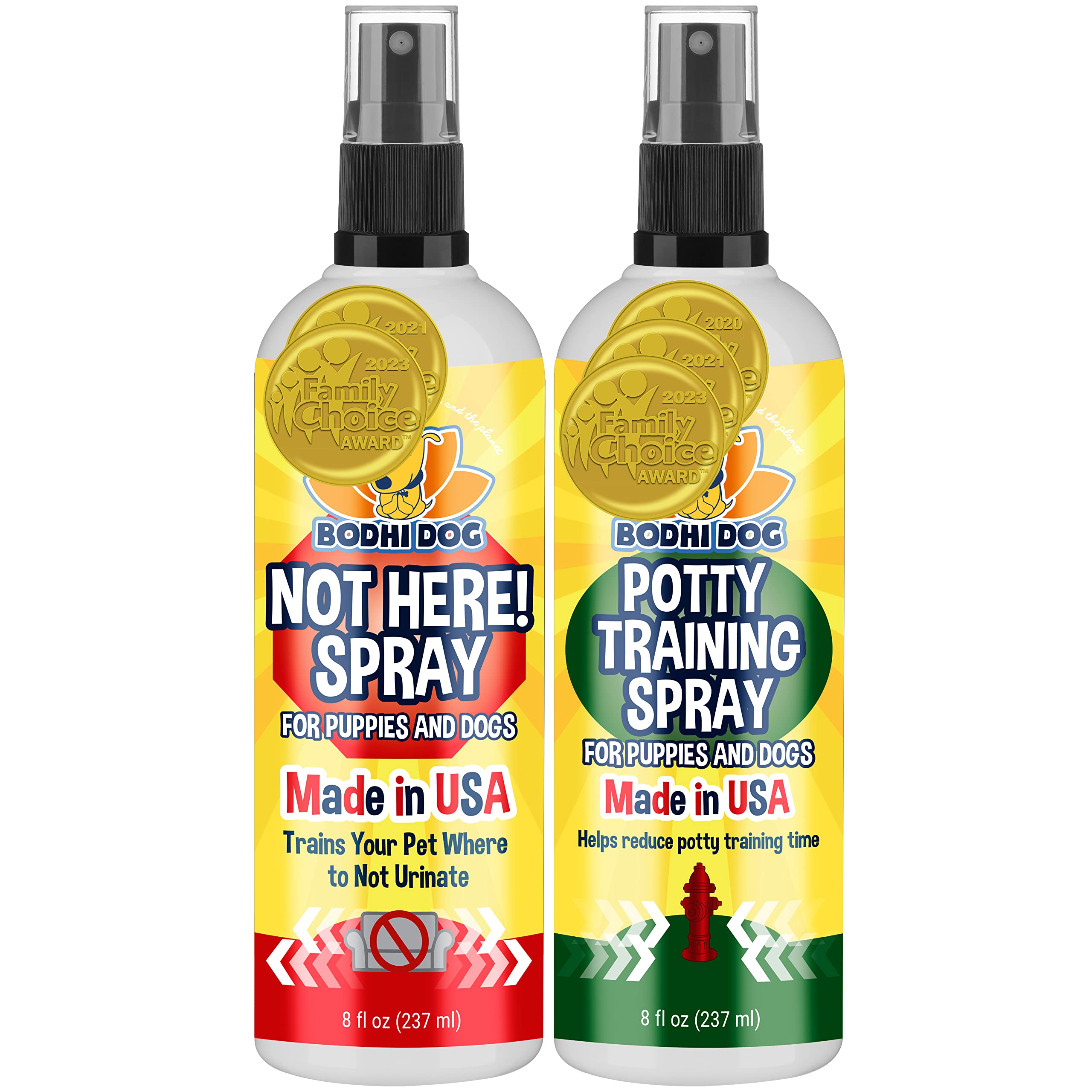 Bodhi Dog Not Here! spray bottle misting to deter indoor accidents and support housebreaking.