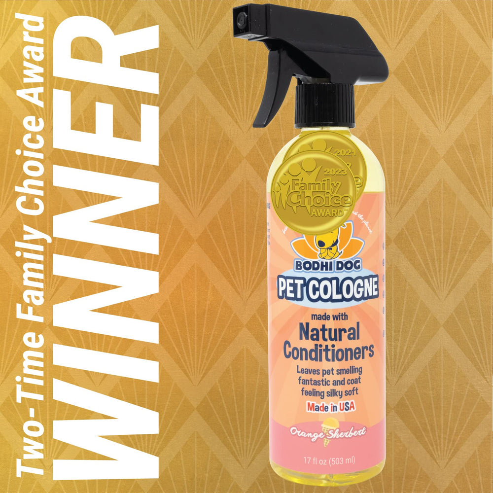Bodhi Dog Orange Sherbet Cologne spritz action highlighting quick refresh between baths.