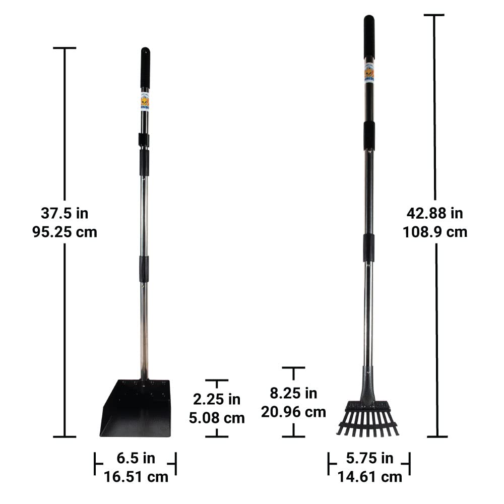 Bodhi Dog Pooper Scooper long handle with adjustable height helps you stand straight during cleanup.